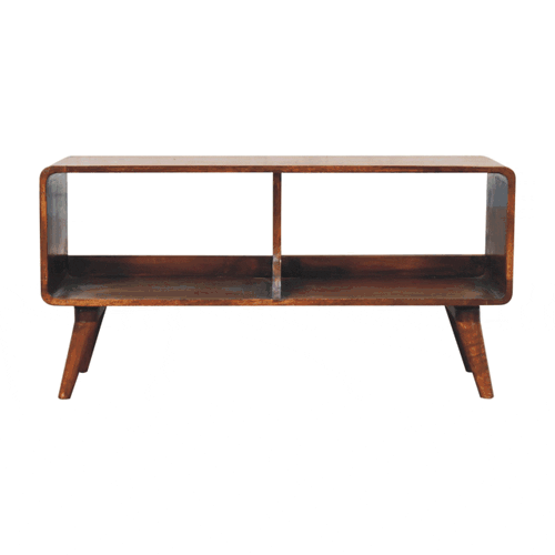 Artisan Curved Chestnut Double Slot Media Unit - Artisan Furniture - Flyclothing LLC