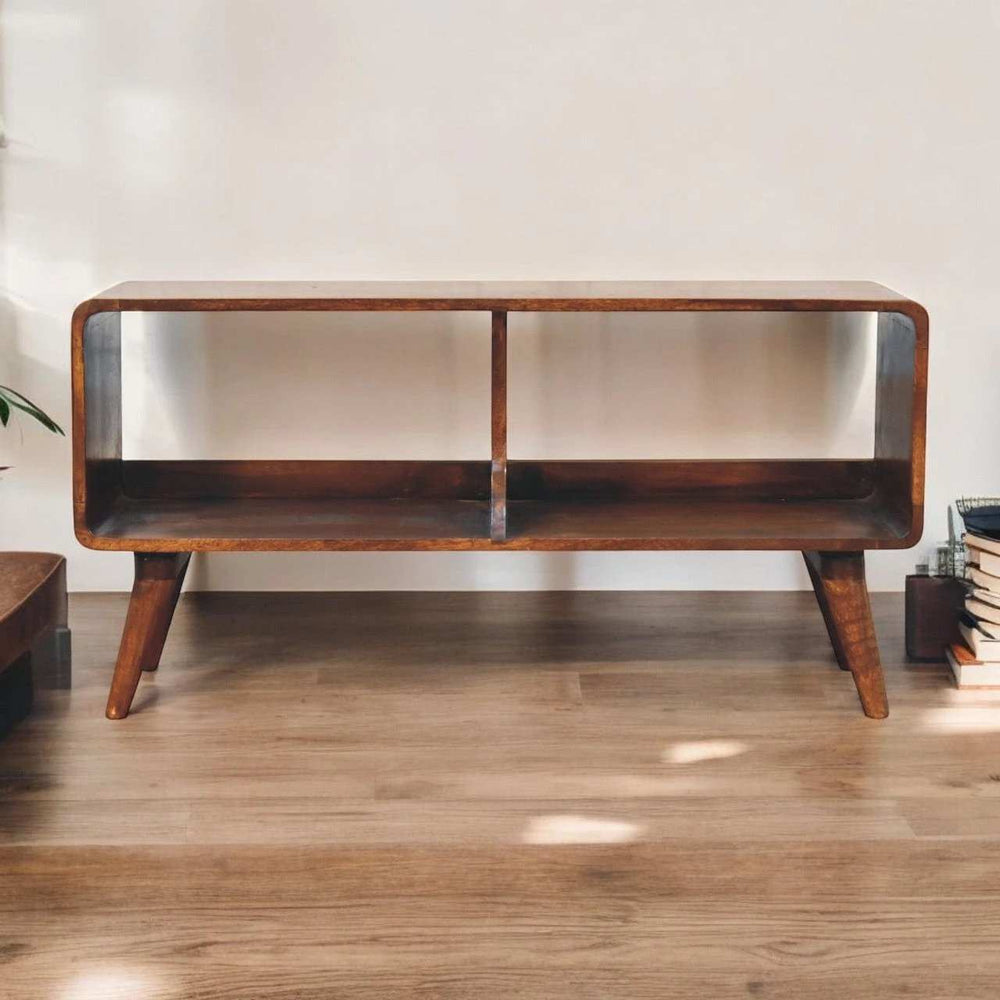 Artisan Curved Chestnut Double Slot Media Unit - Artisan Furniture - Flyclothing LLC