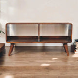 Artisan Curved Chestnut Double Slot Media Unit - Artisan Furniture - Flyclothing LLC