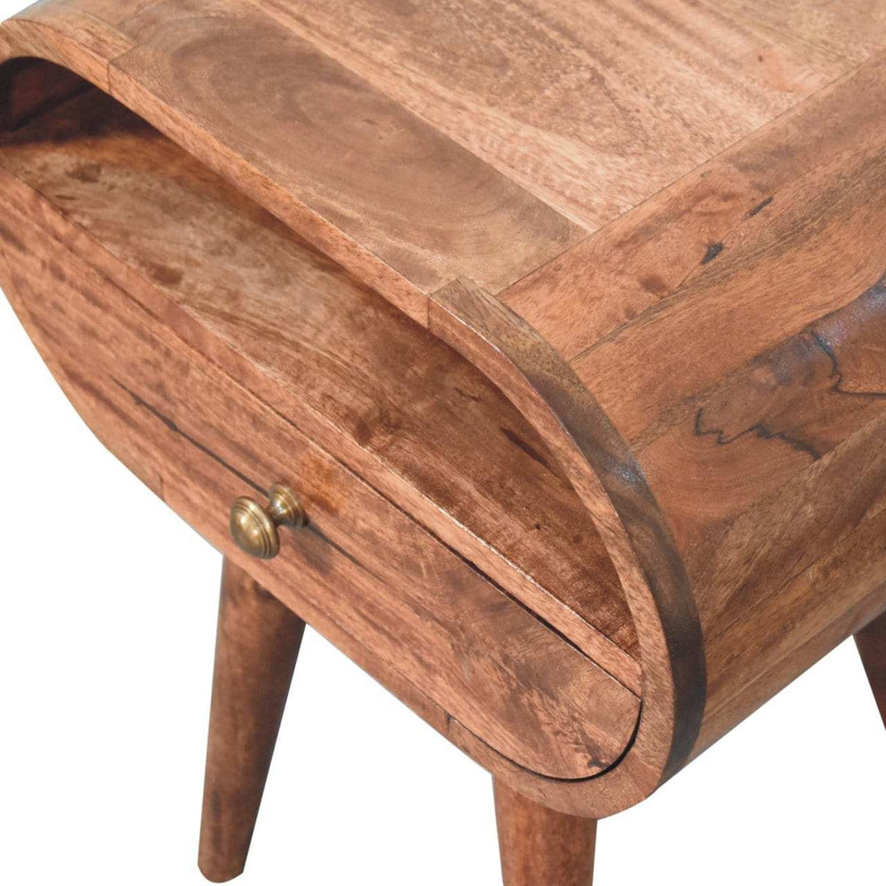 Artisan Furniture Honey Caramel Circular Bedside with Open Slot - Artisan Furniture - Flyclothing LLC