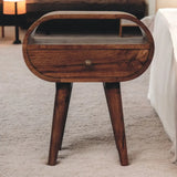 Artisan Furniture Honey Caramel Circular Bedside with Open Slot - Artisan Furniture - Flyclothing LLC