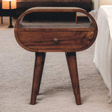 Artisan Furniture Honey Caramel Circular Bedside with Open Slot - Artisan Furniture - Flyclothing LLC