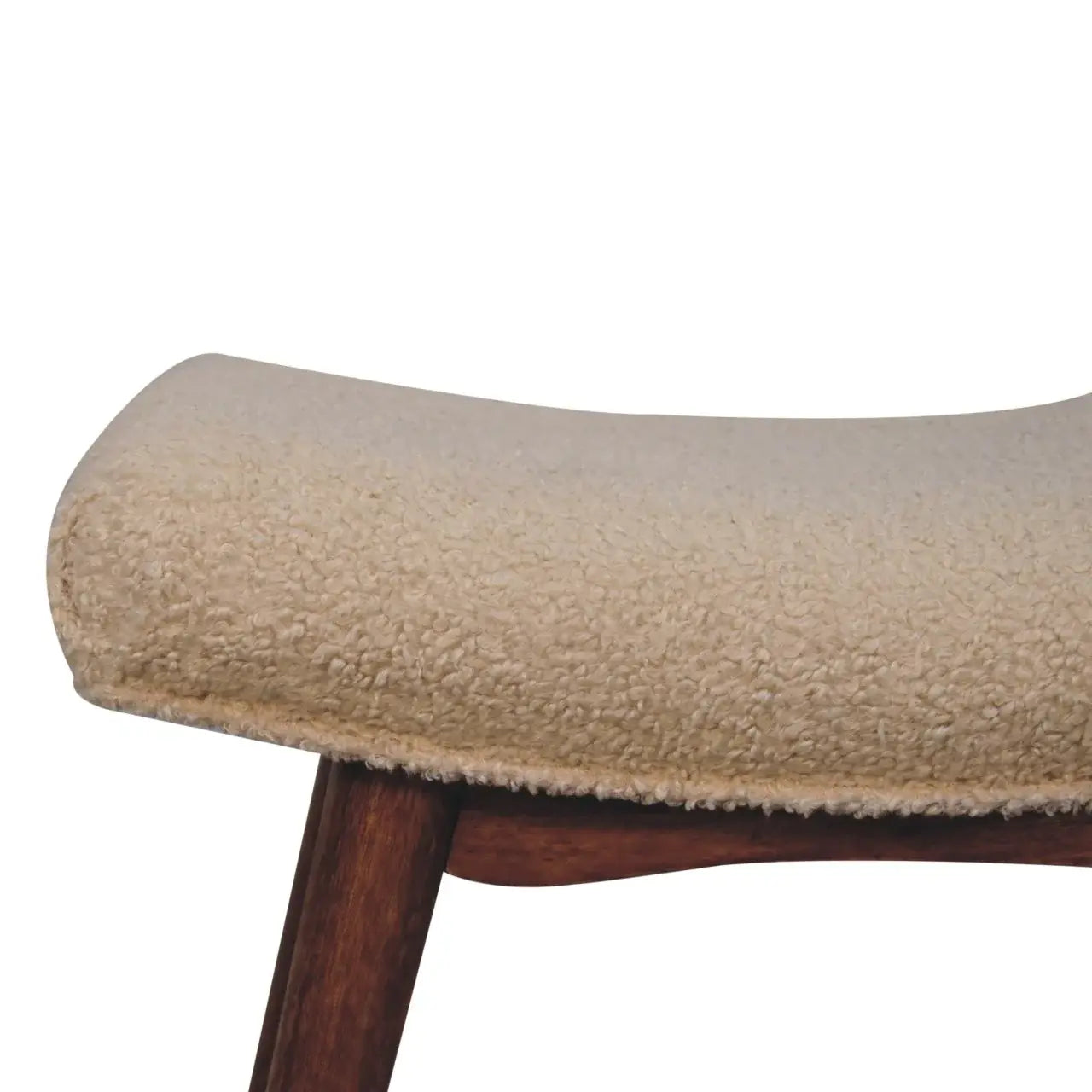 Artisan Furniture Honey Caramel Boucle Cream Curved Bench - Artisan Furniture - Flyclothing LLC