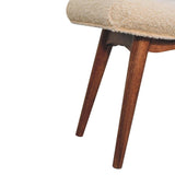 Artisan Furniture Honey Caramel Boucle Cream Curved Bench - Artisan Furniture - Flyclothing LLC