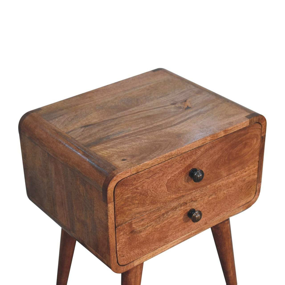 Artisan Furniture Curved Honey Caramel Bedside - Artisan Furniture - Flyclothing LLC