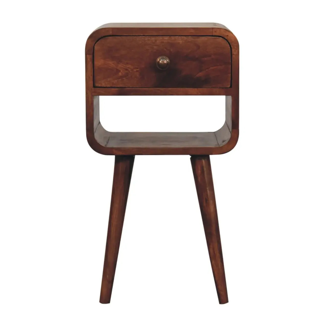Artisan Furniture Mini Honey Caramel Curved Bedside with Lower Slot - Artisan Furniture - Flyclothing LLC
