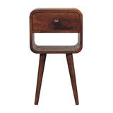Artisan Furniture Mini Honey Caramel Curved Bedside with Lower Slot - Artisan Furniture - Flyclothing LLC
