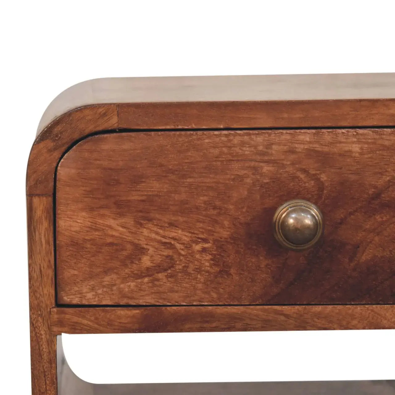 Artisan Furniture Mini Honey Caramel Curved Bedside with Lower Slot - Artisan Furniture - Flyclothing LLC