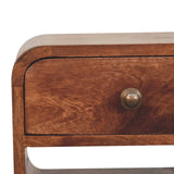 Artisan Furniture Mini Honey Caramel Curved Bedside with Lower Slot - Artisan Furniture - Flyclothing LLC