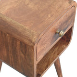 Artisan Furniture Mini Honey Caramel Curved Bedside with Lower Slot - Artisan Furniture - Flyclothing LLC