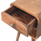 Artisan Furniture Mini Honey Caramel Curved Bedside with Lower Slot - Artisan Furniture - Flyclothing LLC