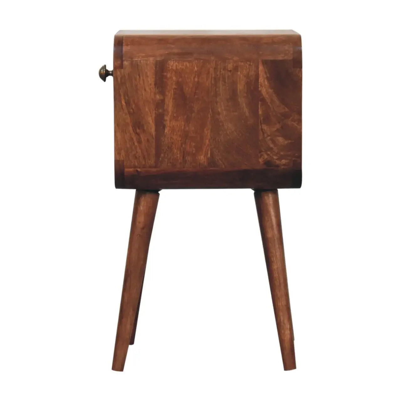 Artisan Furniture Mini Honey Caramel Curved Bedside with Lower Slot - Artisan Furniture - Flyclothing LLC
