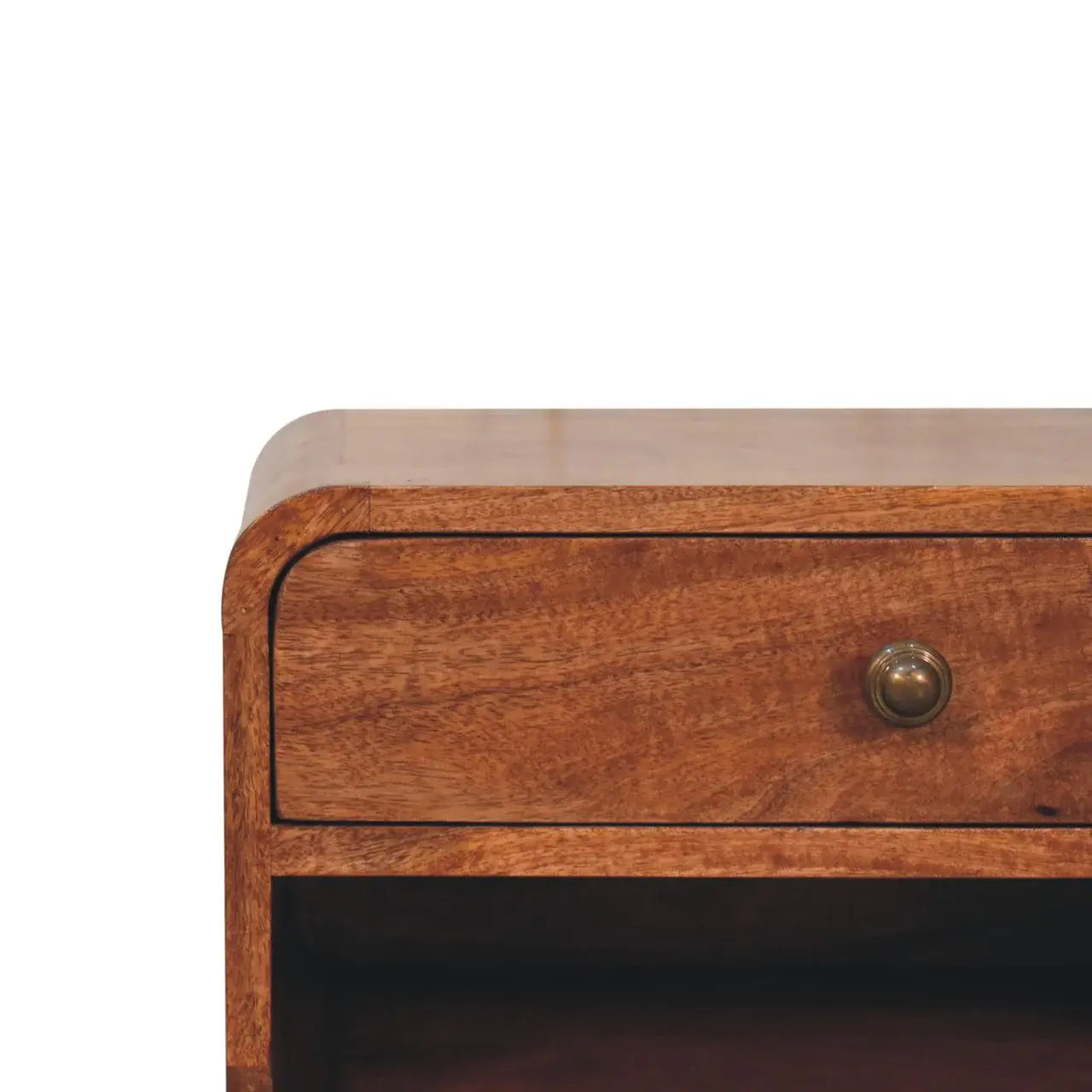 Artisan Furniture Curved Honey Caramel Wall Mounted Bedside with Open Slot - Artisan Furniture - Flyclothing LLC