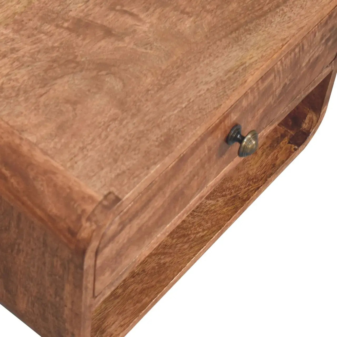 Artisan Furniture Curved Honey Caramel Wall Mounted Bedside with Open Slot - Artisan Furniture - Flyclothing LLC