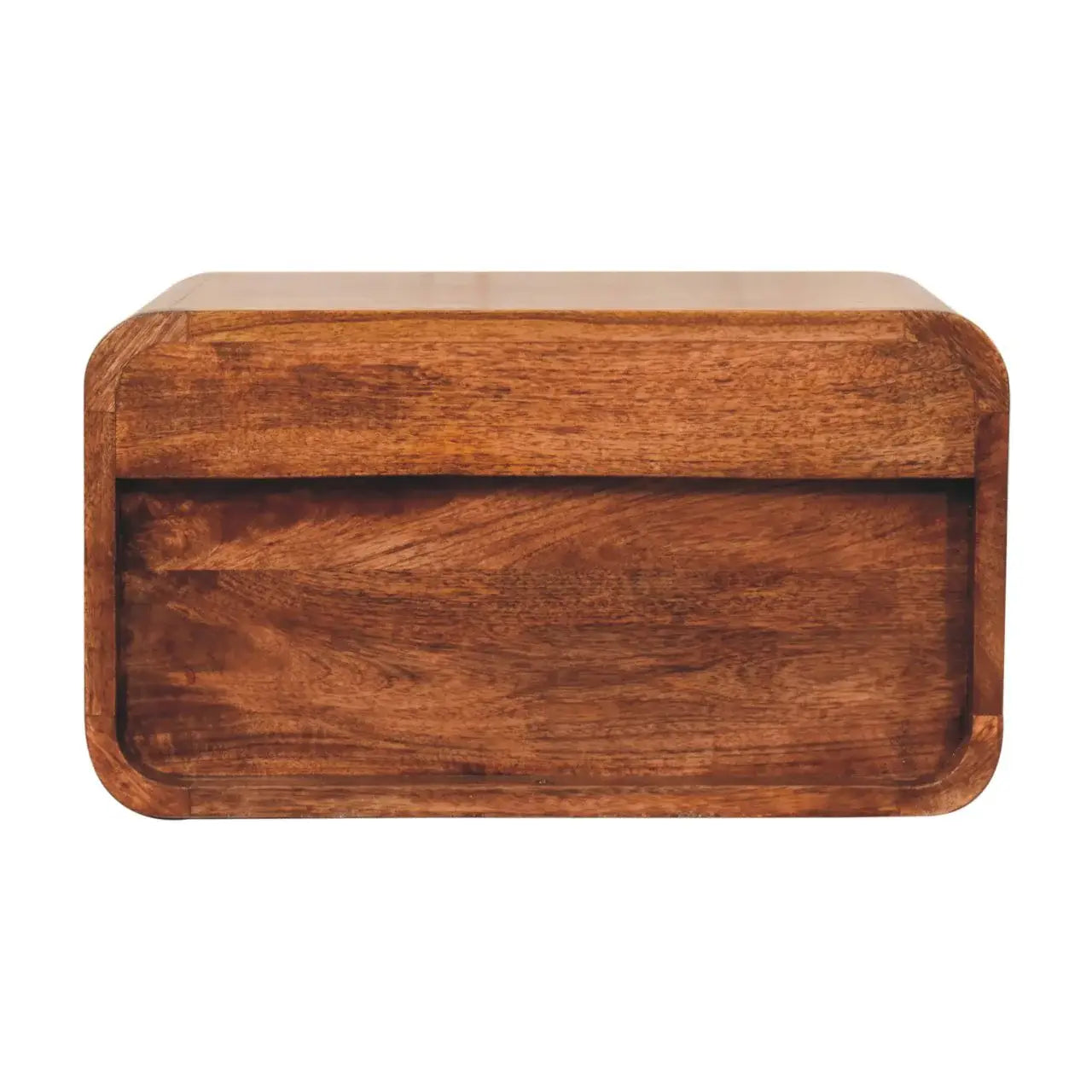 Artisan Furniture Curved Honey Caramel Wall Mounted Bedside with Open Slot - Artisan Furniture - Flyclothing LLC