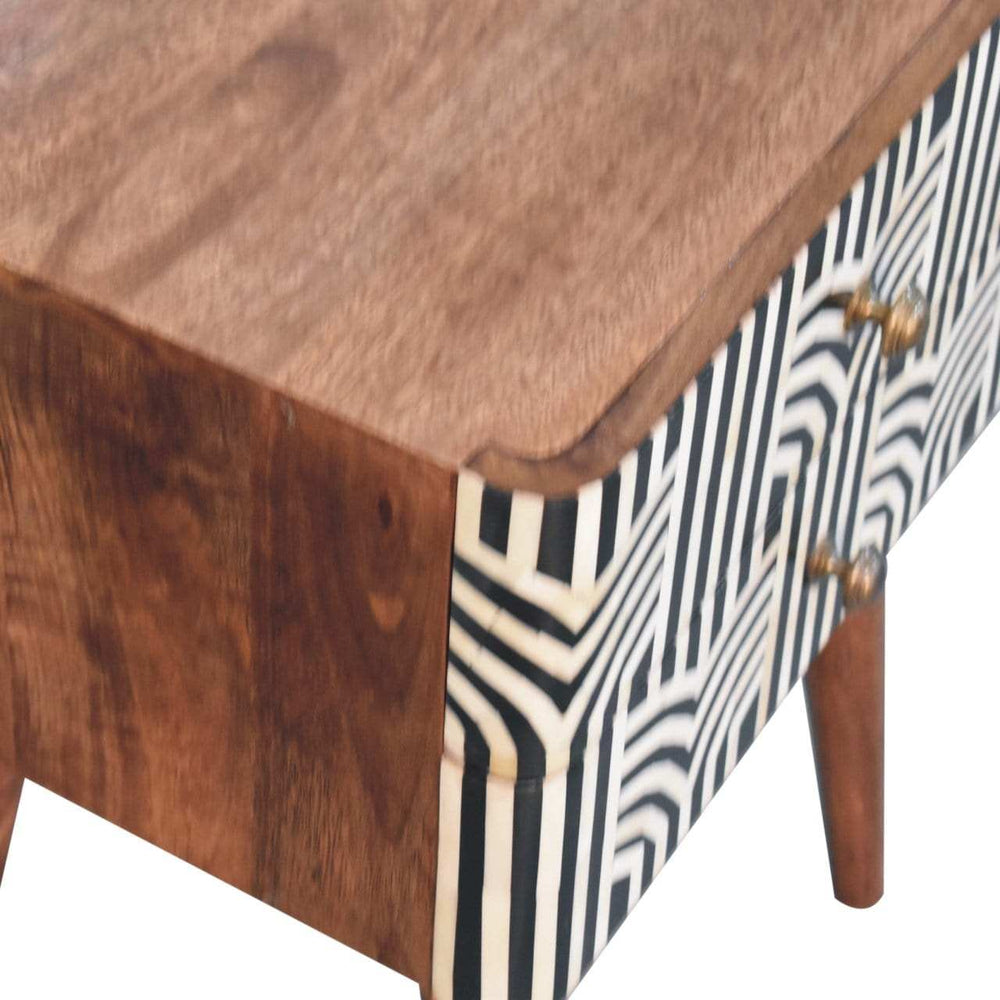 Artisan Furniture Honey Caramel Edessa Bone Inlay Bedside - Artisan Furniture - Flyclothing LLC