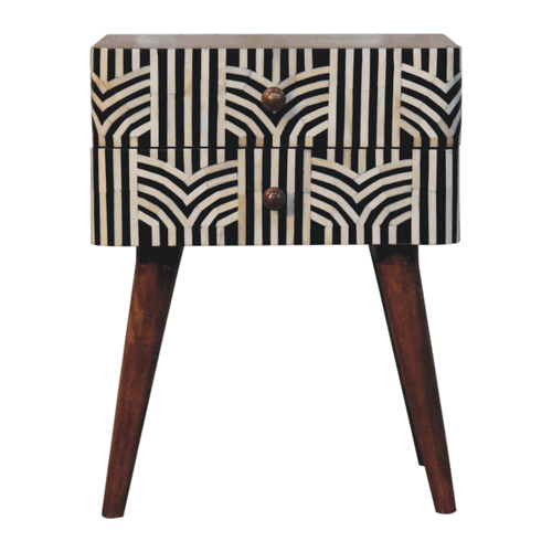 Artisan Furniture Honey Caramel Edessa Bone Inlay Bedside - Artisan Furniture - Flyclothing LLC