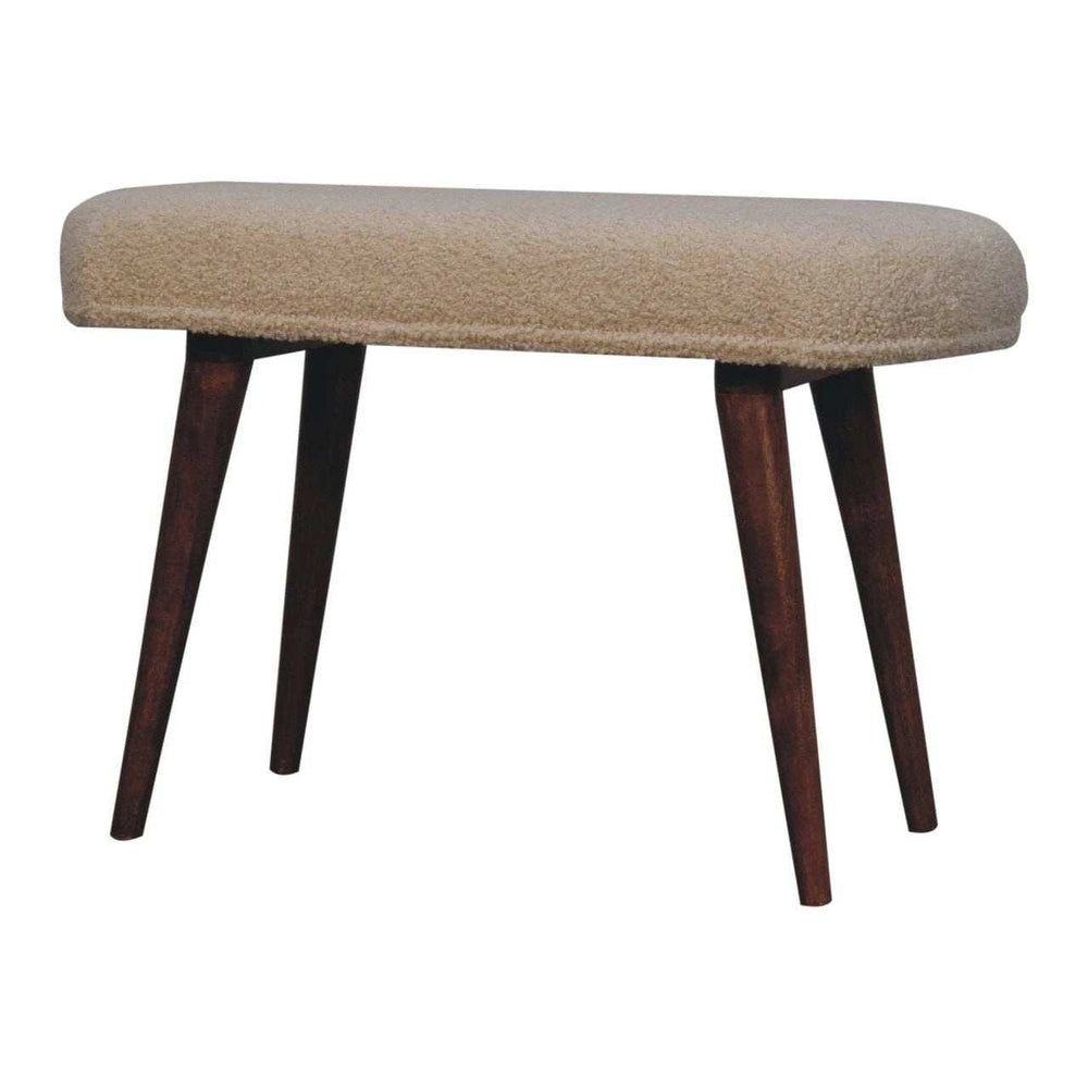 Artisan Furniture Honey Caramel Boucle Cream Nordic Bench - Artisan Furniture - Flyclothing LLC