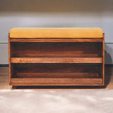 Artisan Furniture Buffalo Hide Pull out Honey Caramel Shoe Storage Bench - Artisan Furniture - Flyclothing LLC