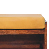 Artisan Furniture Buffalo Hide Pull out Honey Caramel Shoe Storage Bench - Artisan Furniture - Flyclothing LLC