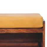 Artisan Furniture Buffalo Hide Pull out Honey Caramel Shoe Storage Bench - Artisan Furniture - Flyclothing LLC
