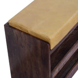 Artisan Furniture Buffalo Hide Pull out Honey Caramel Shoe Storage Bench - Artisan Furniture - Flyclothing LLC