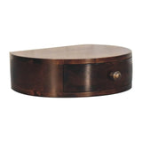 Artisan Furniture California Walnut Wall Mounted Rounded Bedside - Artisan Furniture