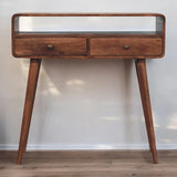 Artisan Furniture Curved Honey Caramel Console Table - Artisan Furniture - Flyclothing LLC