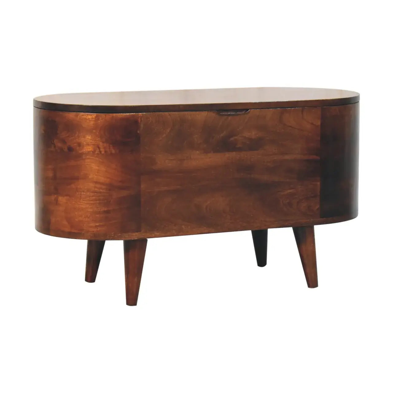 Artisan Furniture Curved California Walnut Blanket Box - Artisan Furniture - Flyclothing LLC