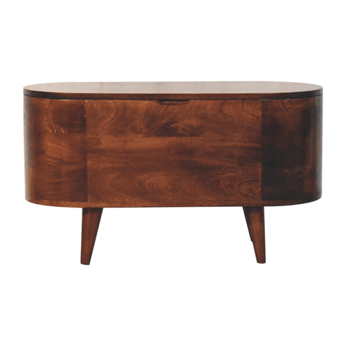 Artisan Furniture Curved California Walnut Blanket Box - Artisan Furniture - Flyclothing LLC