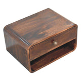 Artisan Furniture Curved California Walnut Wall Mounted Bedside with Open Slot - Artisan Furniture - Flyclothing LLC