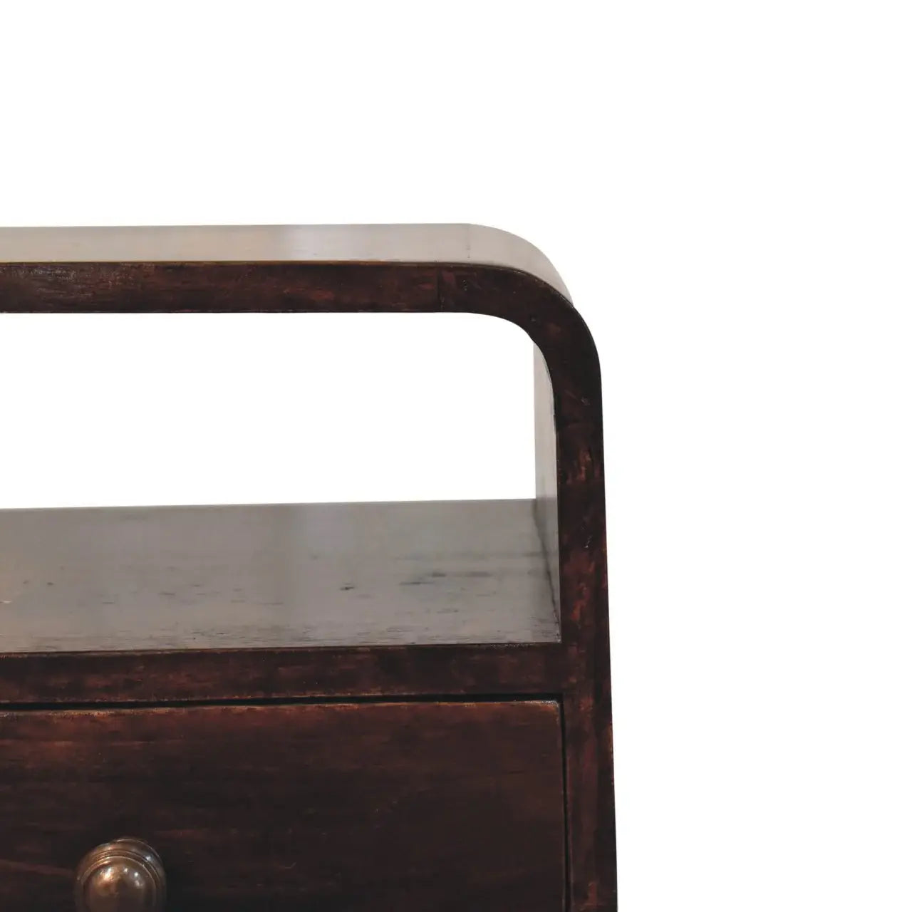 Artisan Furniture Mini California Walnut Curved Bedside with Open Slot - Artisan Furniture - Flyclothing LLC