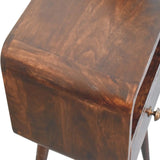 Artisan Furniture Mini California Walnut Curved Bedside with Open Slot - Artisan Furniture - Flyclothing LLC