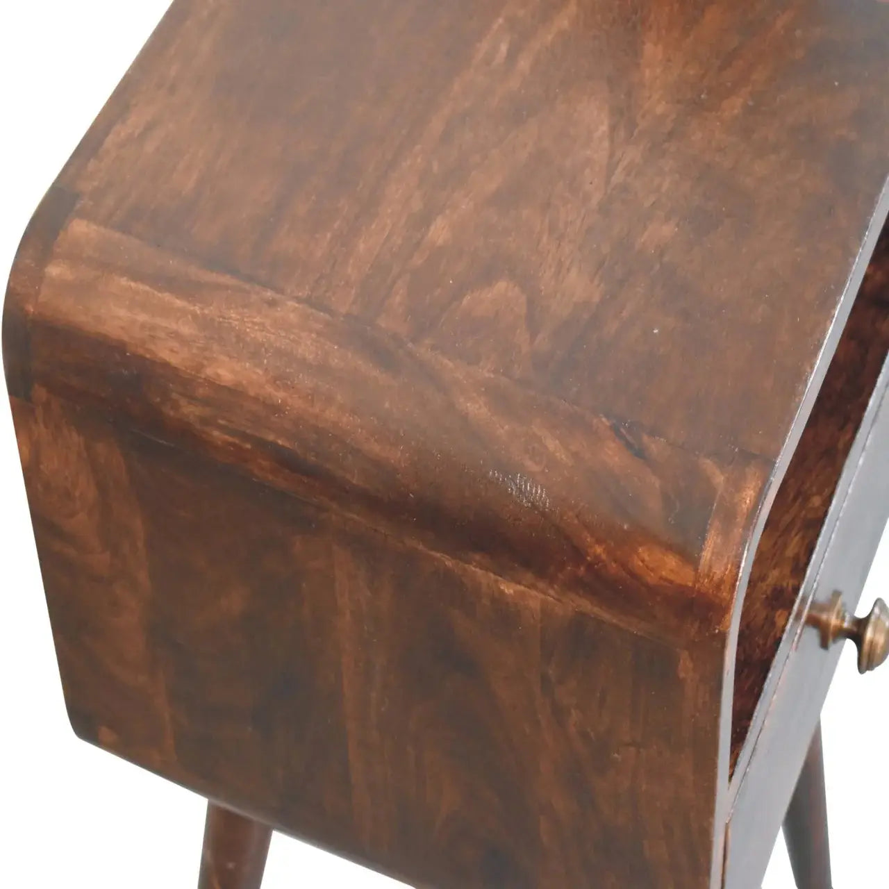Artisan Furniture Mini California Walnut Curved Bedside with Open Slot - Artisan Furniture - Flyclothing LLC