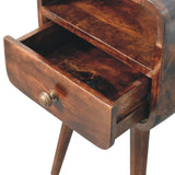 Artisan Furniture Mini California Walnut Curved Bedside with Open Slot - Artisan Furniture - Flyclothing LLC