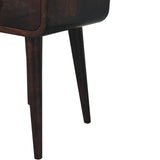 Artisan Furniture Mini California Walnut Curved Bedside with Open Slot - Artisan Furniture - Flyclothing LLC