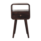 Artisan Furniture Mini California Walnut Curved Bedside with Open Slot - Artisan Furniture - Flyclothing LLC