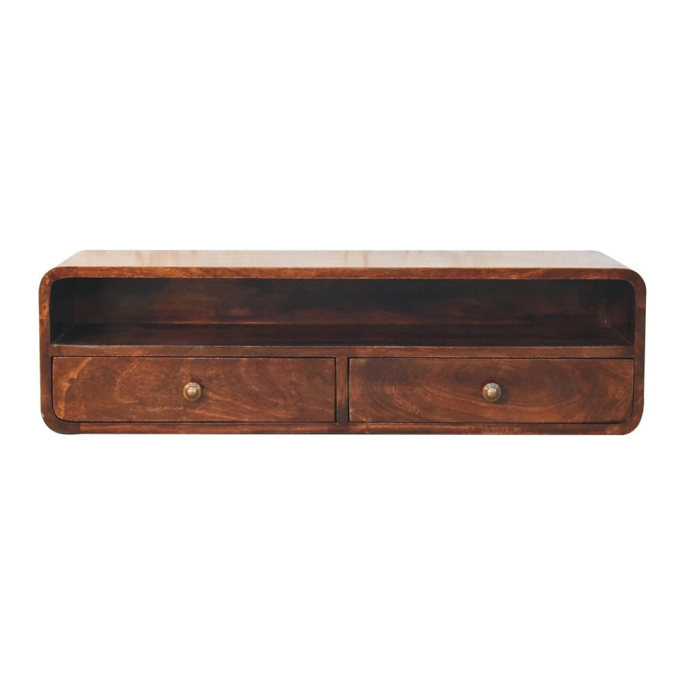 Floating California Walnut Open Console - Artisan Furniture