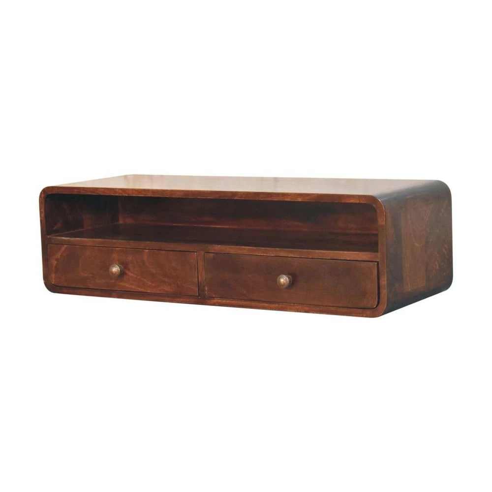 Floating California Walnut Open Console - Artisan Furniture - Flyclothing LLC
