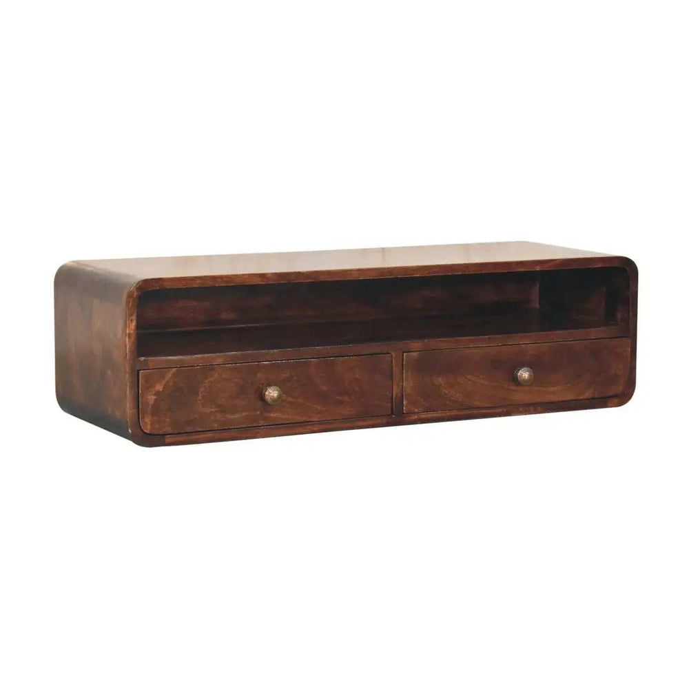 Floating California Walnut Open Console - Artisan Furniture - Flyclothing LLC