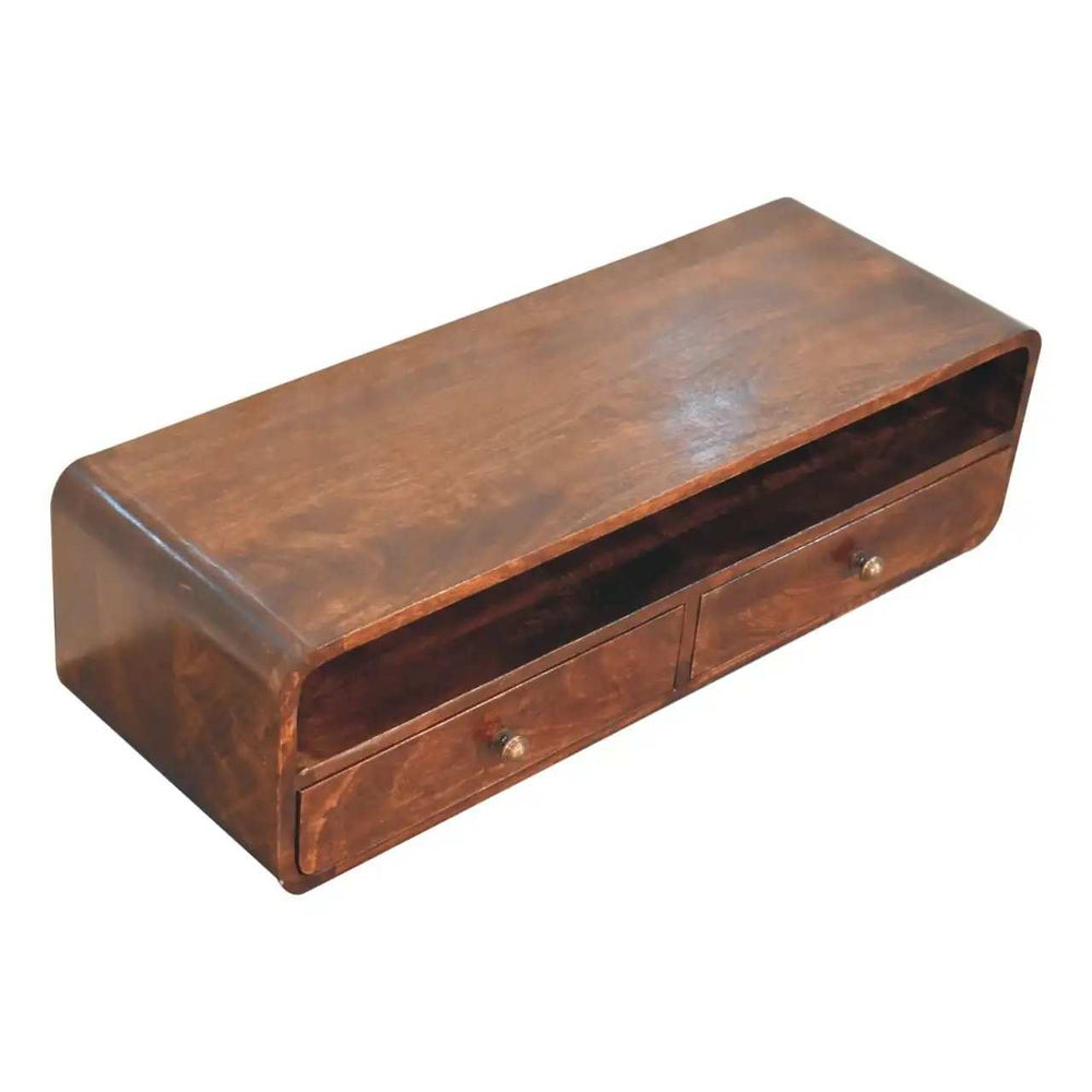 Floating California Walnut Open Console - Artisan Furniture - Flyclothing LLC