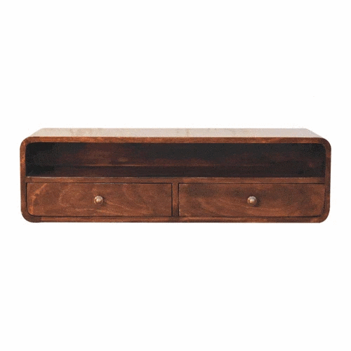 Floating California Walnut Open Console - Artisan Furniture - Flyclothing LLC