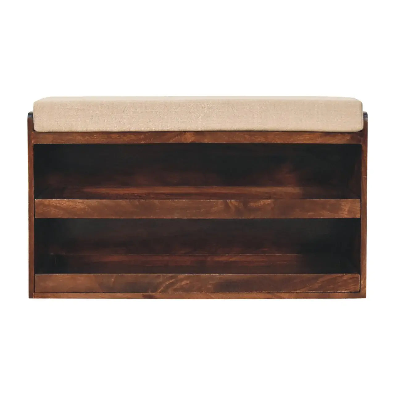 Artisan Furniture California Walnut & Mud Linen Pull out Shoe Bench - Artisan Furniture - Flyclothing LLC