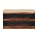 Artisan Furniture California Walnut & Mud Linen Pull out Shoe Bench - Artisan Furniture - Flyclothing LLC
