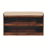 Artisan Furniture California Walnut & Mud Linen Pull out Shoe Bench - Artisan Furniture - Flyclothing LLC