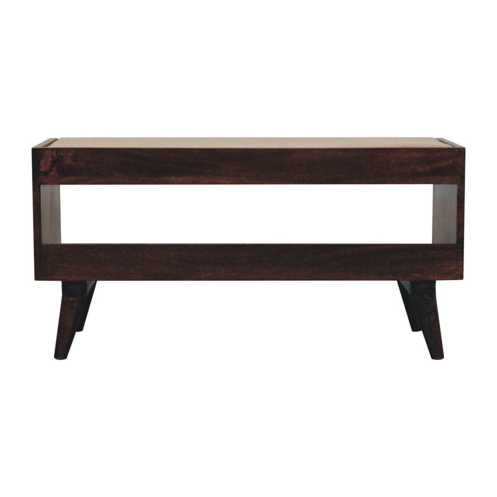 Artisan Furniture California Walnut bench with mud linen seat pad - Artisan Furniture - Flyclothing LLC