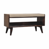 Artisan Furniture California Walnut bench with mud linen seat pad - Artisan Furniture - Flyclothing LLC