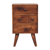 Artisan Furniture Honey Caramel Nordic Style 4 Drawer Multi Bedside - Artisan Furniture - Flyclothing LLC