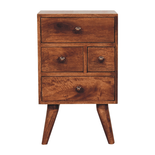 Artisan Furniture Honey Caramel Nordic Style 4 Drawer Multi Bedside - Artisan Furniture - Flyclothing LLC