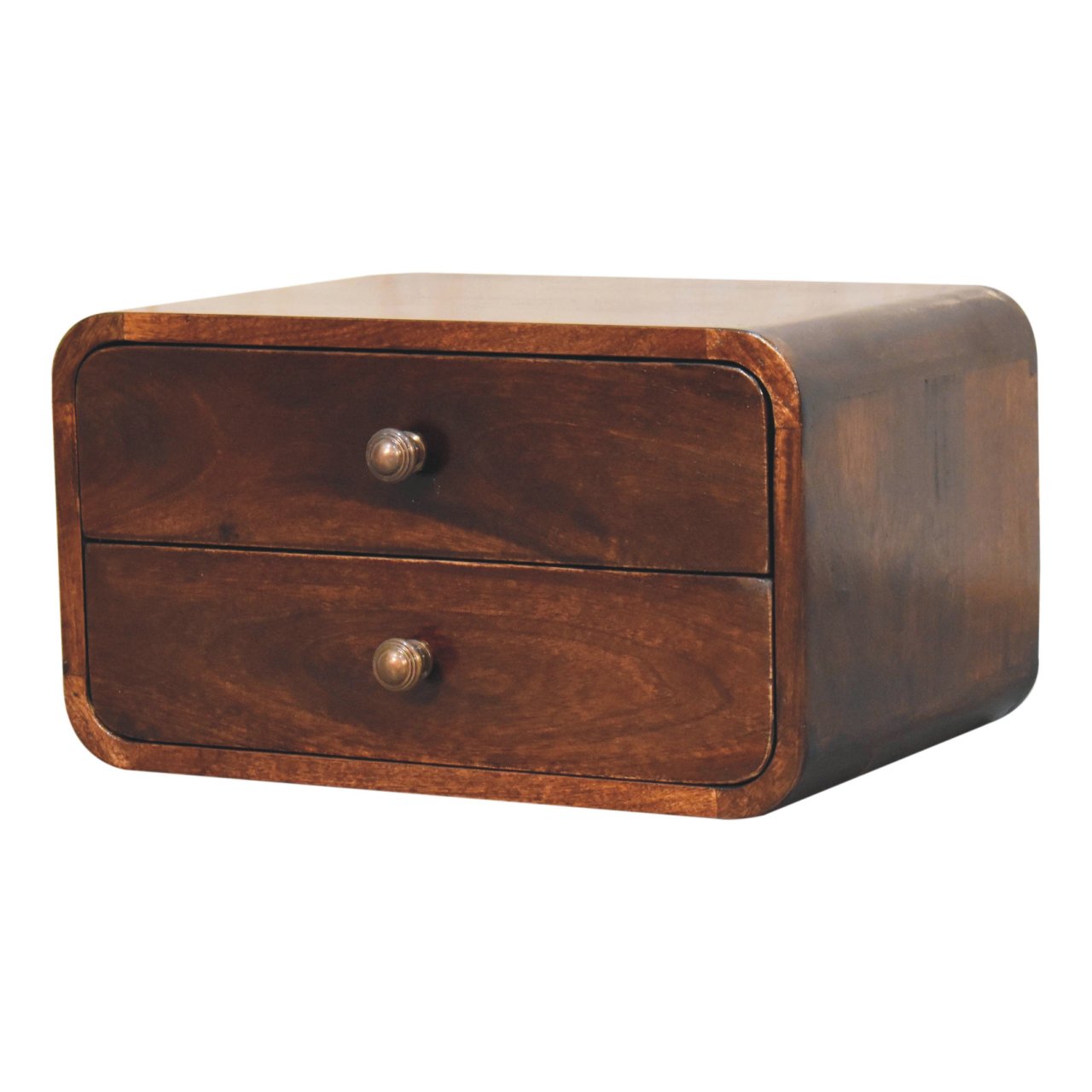 Artisan Furniture Curved California Walnut Wall Mounted Bedside - Artisan Furniture - Flyclothing LLC